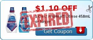 0.89 cents for Crest 3D Rinse, 473 mL (week 7.14 Rite-Aid)